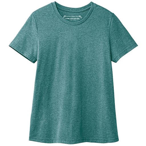 シンプルクルーネックTシャツ(半袖)(洗濯機OK) | ディープグリーン