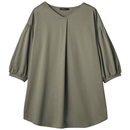 30%OFF【レディース】 フロントタック チュニック/抗菌防臭 接触冷感 UVカット(洗濯機OK) ■カラー:ソフトカーキ ■サイズ:M,L,3L