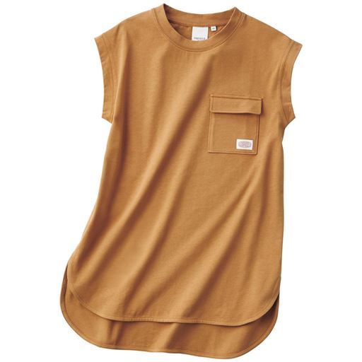 30%OFF【レディース】 ラウンドヘムゆったりタンク/綿100%(COTTON USA(TM)) 接触冷感(洗濯機OK) ■カラー:ダルオレンジ ■サイズ:M,L
