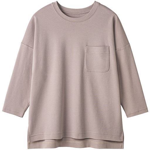 【レディース】 クルーネックTシャツ(7分袖)(綿100%・洗濯機OK) ■カラー：パウダーローズ ■サイズ：3L