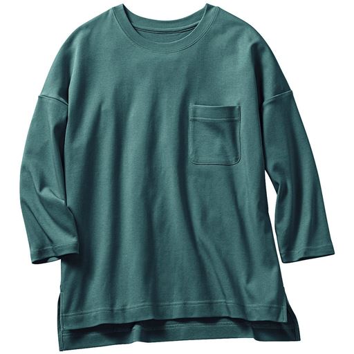 ＜セシール＞【レディース】 ハイネックボーダーTシャツ(長袖)(綿100%・洗濯機OK) ■カラー：O(ソフトパープル×オフホワイト) ■サイズ：LLL3LS
