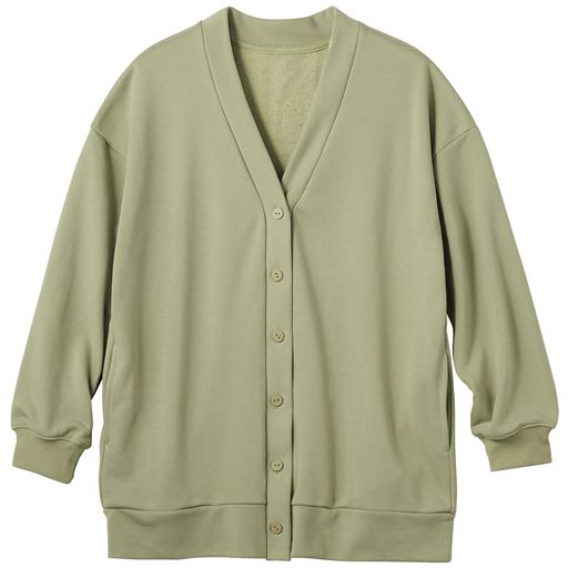【レディース】 ロングカーディガン ■カラー：ライトカーキ ■サイズ：M,L,LL,3L