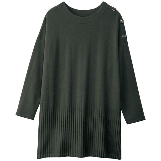 35%OFF【レディース】 裾プリーツチュニック - セシール ■カラー：カーキ ■サイズ：3L