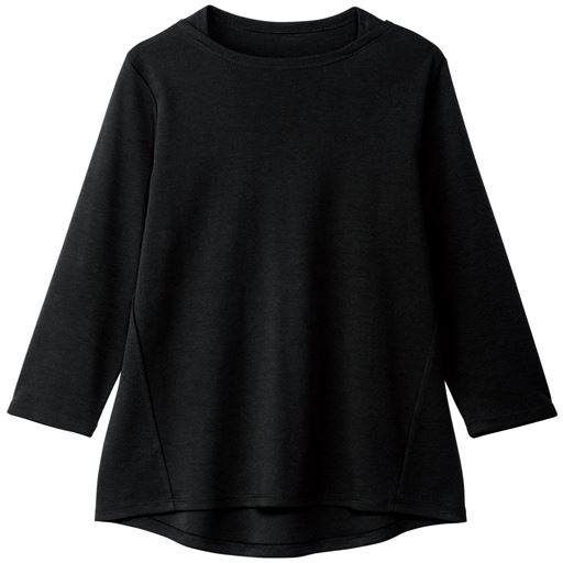 【レディース】 7分袖シンプルTシャツ ■カラー：ブラック ■サイズ：S,M,L,3L