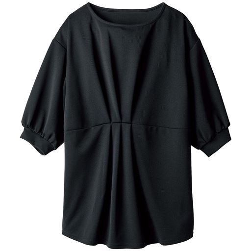 45%OFF【レディース】 タックデザインチュニック - セシール ■カラー：ブラック ■サイズ：M,L,LL,3L