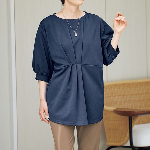 45%OFF【レディース】 タックデザインチュニック ■カラー：アッシュブルー ■サイズ：M,L,LL,3L