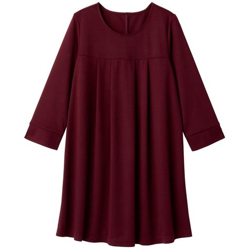 30%OFF【レディース大きいサイズ】 【ぽっちゃりさんサイズ】タック入りチュニック(7分袖)(洗濯機OK) - セシール ■カラー：ワイン ■サイズ：L,LL,3L,6L