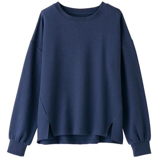 45%OFF【レディース大きいサイズ】 【ぽっちゃりさんサイズ】サイドスリットプルオーバー(綿混・洗濯機OK) - セシール ■カラー：ネイビーブルー ■サイズ：L,3L,4L