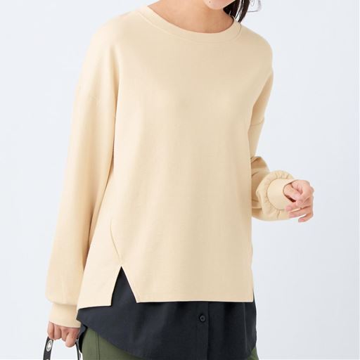 45%OFF【レディース大きいサイズ】 【ぽっちゃりさんサイズ】サイドスリットプルオーバー(綿混・洗濯機OK) ■カラー：アイボリー ■サイズ：L,LL,3L,4L,5L,6L