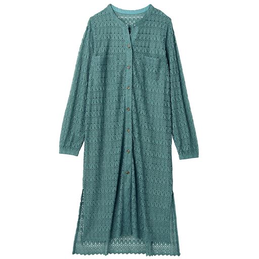50%OFF【レディース大きいサイズ】 【ぽっちゃりさんサイズ】総レースカーディガン ■カラー：ブルーグリーン ■サイズ：L,LL,3L,4L,5L
