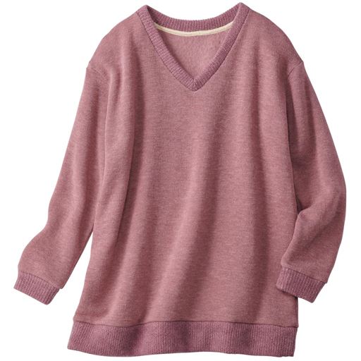 【レディース】 Vネックニットソー - セシール ■カラー：ピンク ■サイズ：M,L,LL,3L