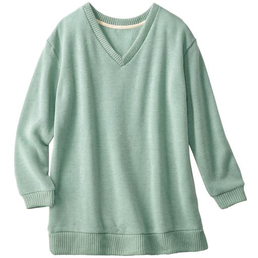 【レディース】 Vネックニットソー ■カラー：ミント ■サイズ：M,L,LL,3L