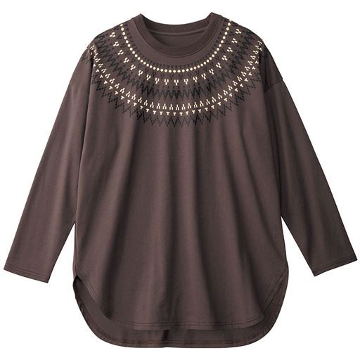 30%OFF【レディース】 プリントゆるTシャツ ■カラー：ダークブラウン ■サイズ：M-L