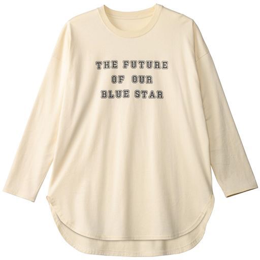 30%OFF【レディース】 プリントゆるTシャツ ■カラー：アイボリホワイト ■サイズ：M-L,LL-3L,4L-5L