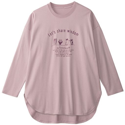 30%OFF【レディース】 プリントゆるTシャツ ■カラー：クラウディピンク ■サイズ：M-L,LL-3L,4L-5L
