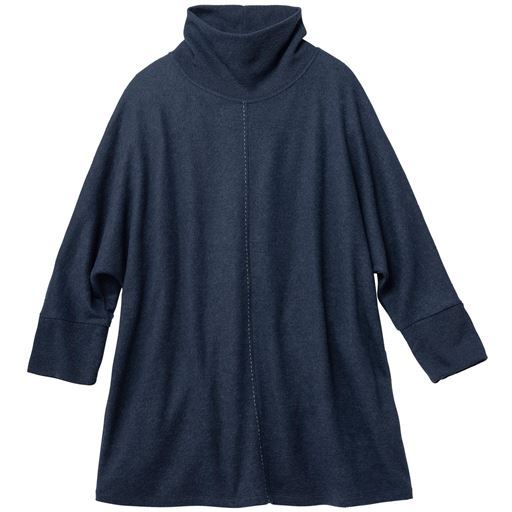 【レディース】 センターシーム入りAラインチュニック(表起毛/洗濯機OK) - セシール ■カラー：ネイビー ■サイズ：M,L,LL