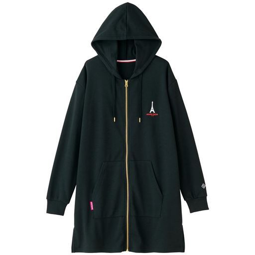 30%OFF【レディース大きいサイズ】 【ぽっちゃりさんサイズ】ジップアップパーカー(MARIECLAIRE SPORT) - セシール ■カラー：ブラック ■サイズ：L,LL