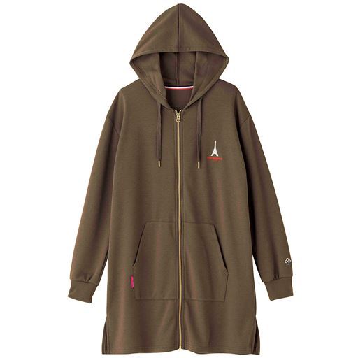 30%OFF【レディース大きいサイズ】 【ぽっちゃりさんサイズ】ジップアップパーカー(MARIECLAIRE SPORT) ■カラー：モカ ■サイズ：L,LL