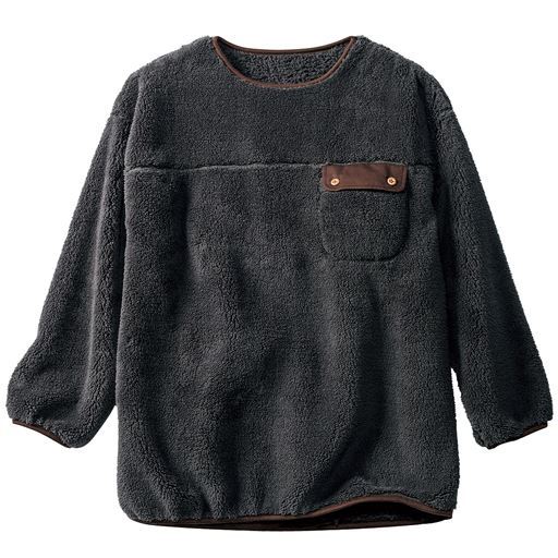 30%OFF【レディース】 ボアプルオーバー - セシール ■カラー：チャコールグレー ■サイズ：M,L,LL,3L