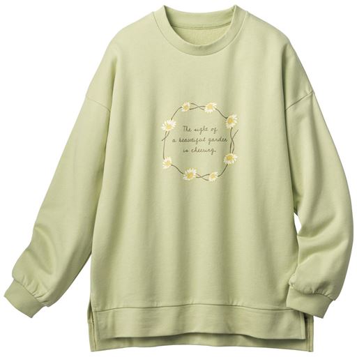 【レディース】 プリントトレーナー - セシール ■カラー：ミストグリーン ■サイズ：S,M,L,LL,3L,4L,5L,6L