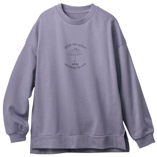 【レディース】 プリントトレーナー ■カラー：グレイッシュパープル ■サイズ：M,L,LL,3L,4L,5L,6L,S
