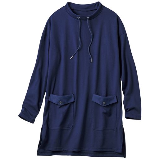 【レディース】 ロングプルオーバー - セシール ■カラー：ネイビー ■サイズ：M,L,LL,3L