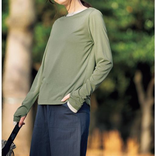 Uvカット長袖tシャツ 吸汗速乾 遮熱 指穴付き ファッション通販ならセシール Cecile