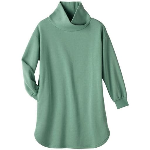 40%OFF【レディース】 裏起毛重ね衿チュニック(綿混・洗濯機OK) - セシール ■カラー：ミント ■サイズ：M,L,S