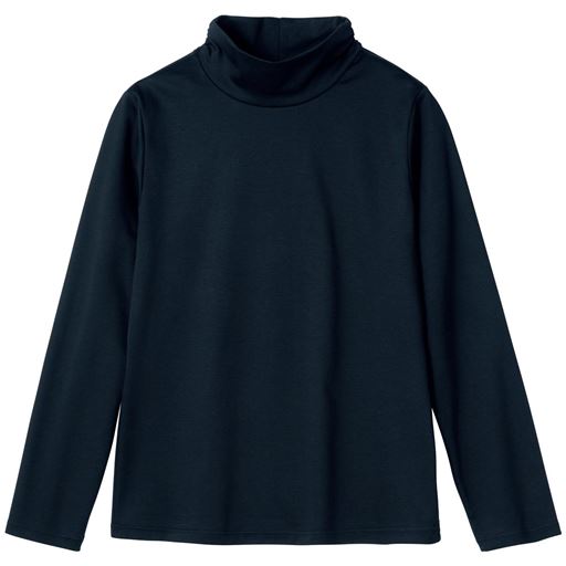 【レディース】 超長綿タートルネックTシャツ(日本製) ■カラー：ブラック ■サイズ：SMLL