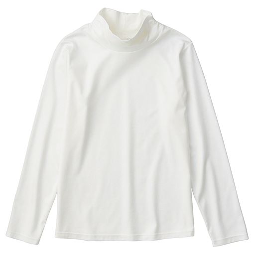 ＜セシール＞【レディース】 超長綿タートルネックTシャツ(日本製) - セシール ■カラー：オフホワイト ■サイズ：SMLLL3L画像