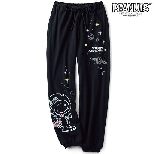 30%OFF【レディース】 コットン100% 長パンツ(SNOOPY) ■カラー：ブラック ■サイズ：LL,M,3L,5L,L