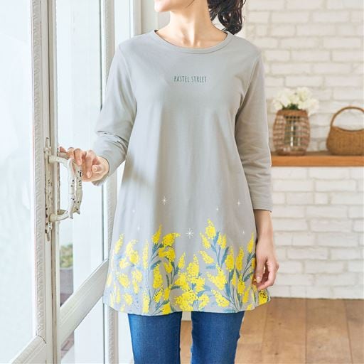 1595円OFF！＜セシール＞ 50%OFF【レディース大きいサイズ】 ゆったりTシャツ - セシール ■カラー：ソフトイエロー ■サイズ：3L4L