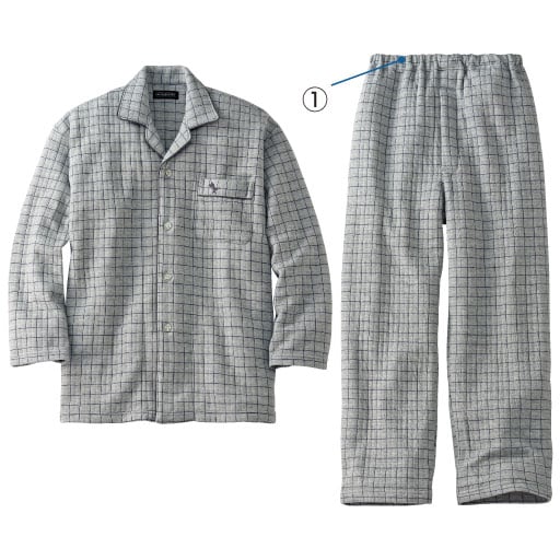【メンズ】 薄中わた入りあったかキルトシャツパジャマ・GEORGEKENT ■カラー：グレー ■サイズ：LL