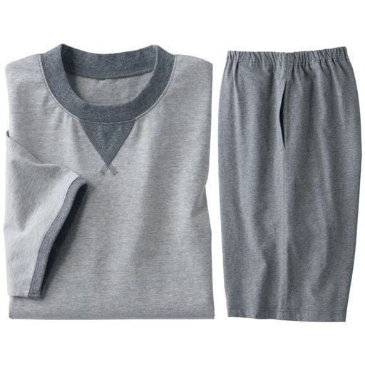 綿100%吸汗・速乾(半袖&ハーフパンツ)パジャマ(男女兼用) | グレー系