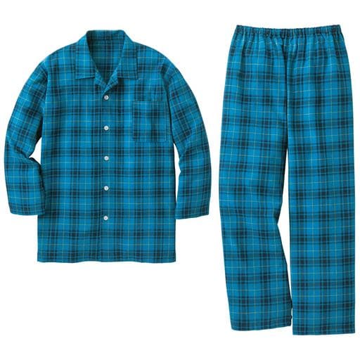 ＜セシール＞【レディース】 綿100%ビエラシャツパジャマ(男女兼用) ■カラー：チェックA ■サイズ：SMLLL3L5L画像