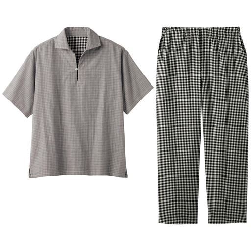 【メンズ】 二重ガーゼカプリシャツパジャマ - セシール ■カラー：C ■サイズ：L,LL,M