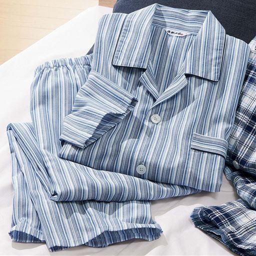 日本製キシリットクールシャツパジャマ | サックス