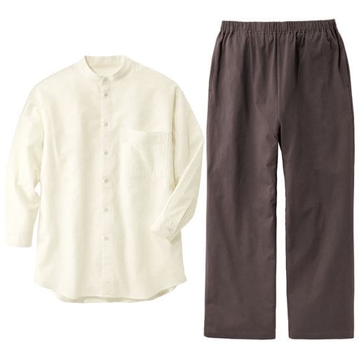 50%OFF【レディース】 ビッグシャツパジャマ(男女兼用) - セシール ■カラー：ホワイト ■サイズ：S,M,L,LL