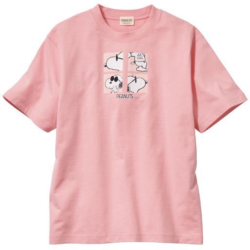 ＜セシール＞【レディース】 【男女兼用】綿100%プリントTシャツ(SNOOPY) ■カラー：ピンク ■サイズ：LLL