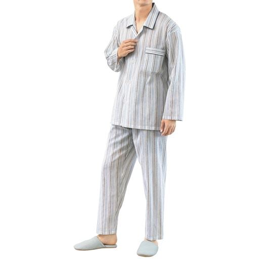 2082円OFF！＜セシール＞ 30%OFF【メンズ】 日本製キシリットクールシャツパジャマ(男女兼用) - セシール ■カラー：ネイビー ■サイズ：M