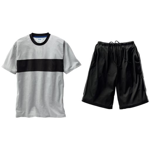 1172円OFF！＜セシール＞ 30%OFF【メンズ】 ヒヤロン接触冷感Tタイプパジャマ ■カラー：サックス ■サイズ：MLLL