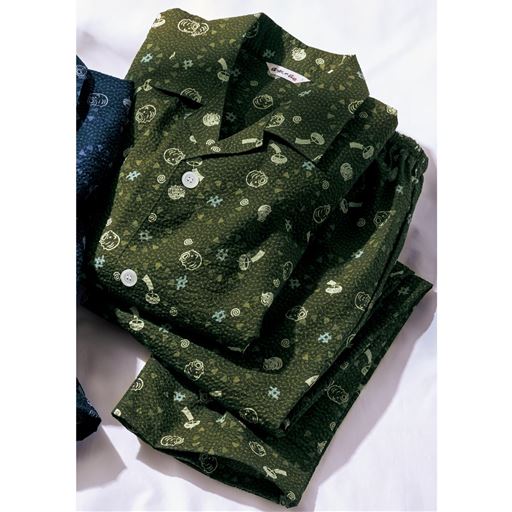 45%OFF【メンズ】 日本製遠州リップルパジャマ - セシール ■カラー:カーキ ■サイズ:M