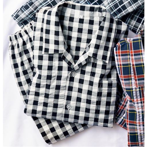 【レディース】 綿100%サッカーシャツパジャマ(男女兼用) - セシール ■カラー：X ■サイズ：3L,5L,S,M,L,LL