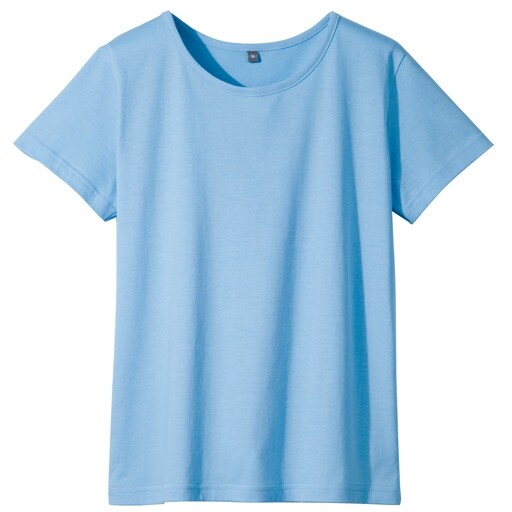 【レディース】 インド綿半袖Tシャツレディース ■カラー：サックスブルー ■サイズ：M,L,LL