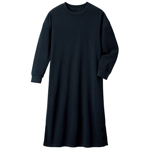 【レディース】 軽くて暖か裏起毛ワンピース ■カラー：ネイビー ■サイズ：M,L,LL