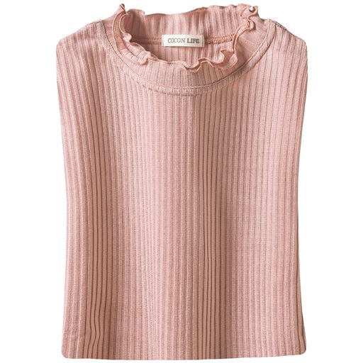 【レディース】 シルック 7分袖プルオーバー ■カラー：サーモンピンク ■サイズ：M-L,3L