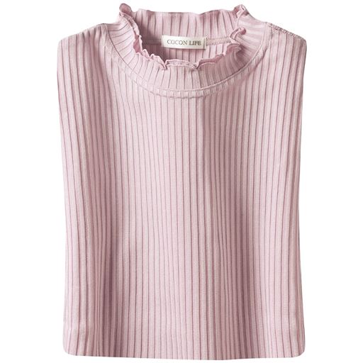 【レディース】 シルック 5分袖プルオーバー - セシール ■カラー：ピンク ■サイズ：M-L