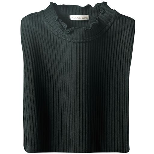 【レディース】 シルック 5分袖プルオーバー ■カラー：ブラック ■サイズ：M-L