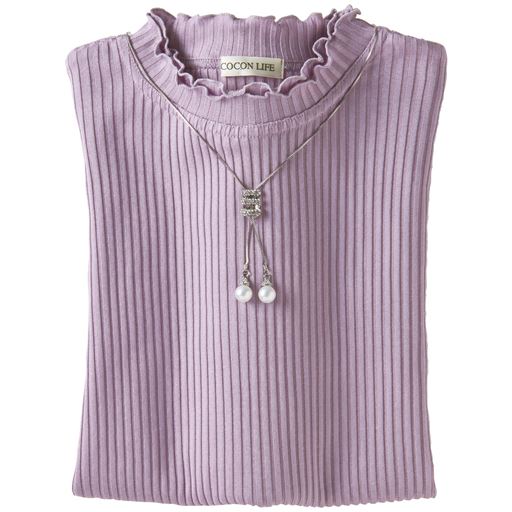 【レディース】 シルック 5分袖プルオーバー ■カラー：ラベンダー ■サイズ：LL,3L,M-L