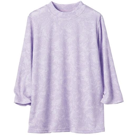 【レディース】 花柄ジャカード7分袖プルオーバー 